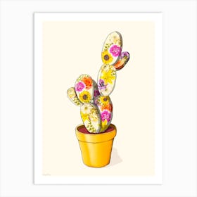 Floral Cactus 1 Art Print