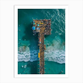 Aerial View Of A Pier Art Print