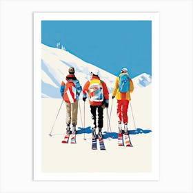 Les 3 Vallees   France, Ski Resort Illustration 1 Art Print