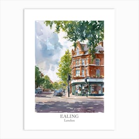 Ealing London Borough   Street Watercolour 1 Poster Art Print