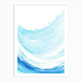 Blue Ocean Wave Watercolor Vertical Composition 152 Art Print