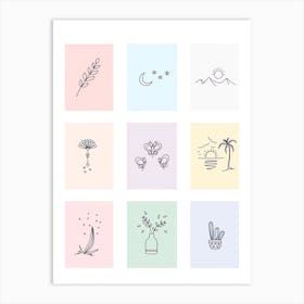 Set Of Hand Drawn Icons Art Print