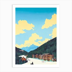 Avoriaz 2, France Midcentury Vintage Skiing Poster Art Print
