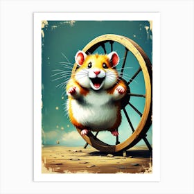 Hamster In A Wheel Art Print