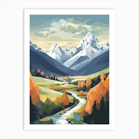 The Alps   Geometric Vector Illustration 5 Art Print