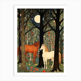 William Morris Horses In The Woods Art Print