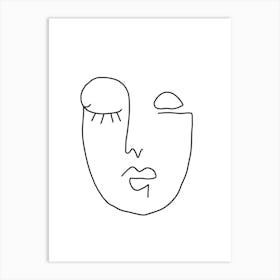 Face Drawing Art Print
