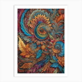 Colorful Floral Painting 2 Art Print