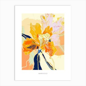 Colourful Flower Illustration Poster Marigold 1 Art Print