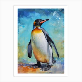 Galapagos Penguin Signy Island Colour Block Painting 4 Art Print