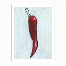 Chilli Pepper - Vertical painting red white food kitchen art Anton Maliar still life Art Print