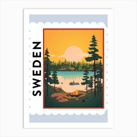 Sweden 3 Travel Stamp Poster Art Print