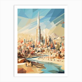 Dubai, United Arab Emirates, Geometric Illustration 1 Art Print