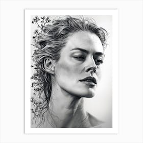 Woman With Hair Art Print