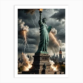 Statue Of Liberty Apocalypse Art Print