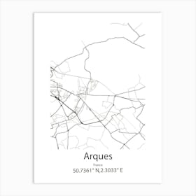 Arques,France Minimalist Map Art Print