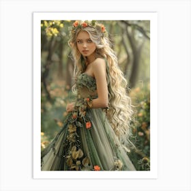 Fairy Girl In The Forest 4 Art Print