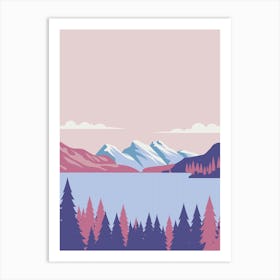 Landscape With Mountains And Trees Art Print