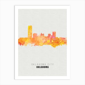 Oklahoma City watercolor Art Print