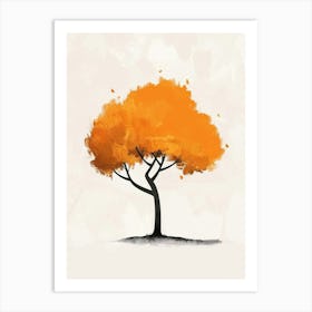 Orange Tree Pixel Illustration 2 Art Print