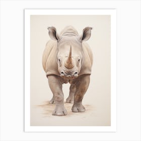 Detailed Rhino Illustration 1 Art Print