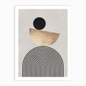 Gold and geometric lines 3 Art Print