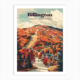 Killington Vermont Sugar Maple Tree Digital Travel Illustration Art Print