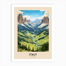 Dolomites Alta Via Italy 2 Vintage Hiking Travel Poster Art Print