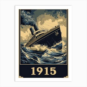 Aihrgdesign A Vintage Historical Poster Of The Rms Lusitania Art Print