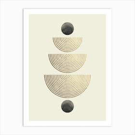 Golden semicircles 1 Art Print
