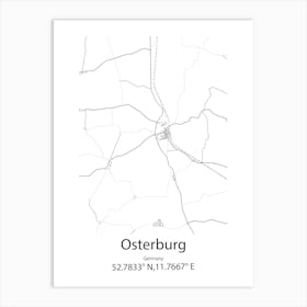 Osterburg,Germany Minimalist Map Art Print