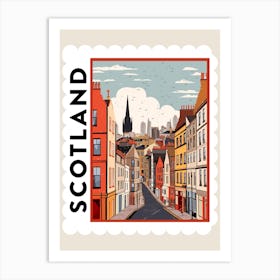 Retro Winter Stamp Poster Edinburgh Scotland 3 Art Print