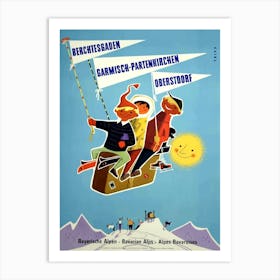 Kids Over Bavarian Alps, Germany Art Print