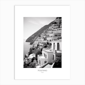 Poster Of Positano, Italy, Black And White Photo 4 Art Print