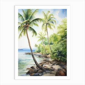 Palm Trees On The Beach 1 Art Print