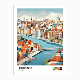 Budapest, Hungary, Geometric Illustration 2 Poster Art Print