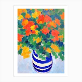 Orange Flowers In A Vase Matisse Inspired Flower Art Print