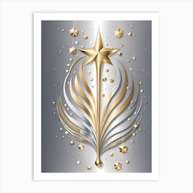 Christmas Magic wand Vector Art 7 Art Print