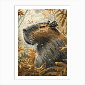 Capybara Precisionist Illustration 2 Art Print
