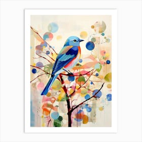 Bird Painting Collage Eastern Bluebird 1 Art Print