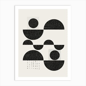 Bauhaus Style Abstract In Black Art Print