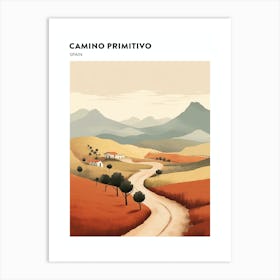 Camino Primitivo Spain 1 Hiking Trail Landscape Poster Art Print