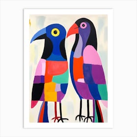 Colourful Kids Animal Art Raven 1 Art Print