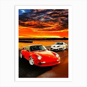 Porsche 993 Gt2 Street & Porsche 991 Art Print