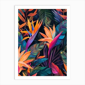 Bird Of Paradise Seamless Pattern 12 Art Print