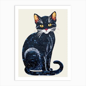 Black Cat Mosaic 1 Art Print