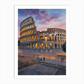 Colosseum At Sunset Art Print