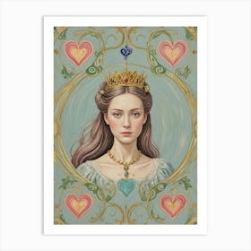 Queen Of Hearts Card Art Print