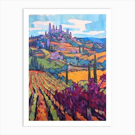 San Gimignano Italy 2 Fauvist Painting Art Print