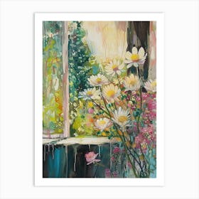 Protea Flowers On A Cottage Window 3 Art Print